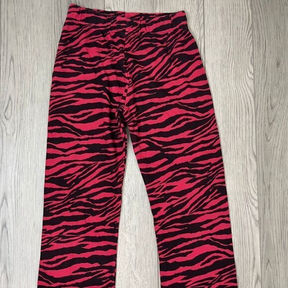Mardi Mercredi Girls Size OS Red Zebra Flare Wide Leg Pull On Ankle Sweatpants - Picture 7 of 8
